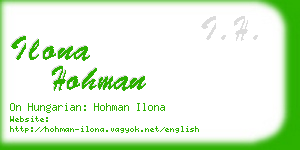 ilona hohman business card